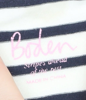 Boden Womens Multicoloured Striped Cotton Long Sleeve T-Shirt UK 12