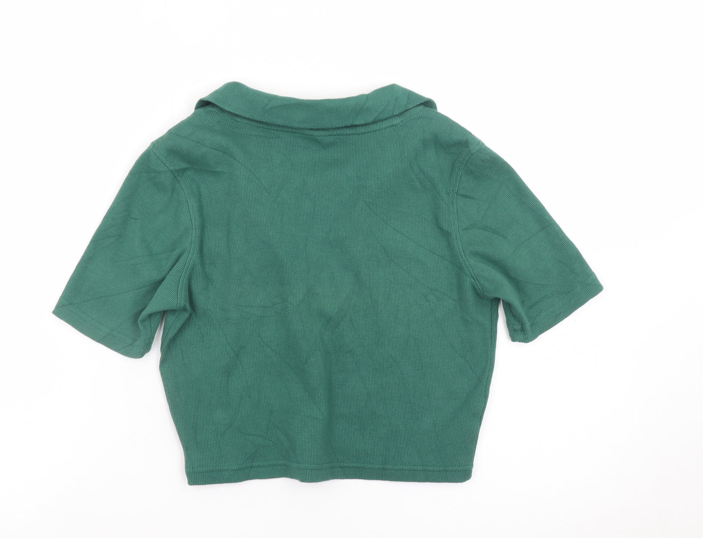 Slazenger Women's Green Cropped Polo Shirt Size 12 Cotton Blend