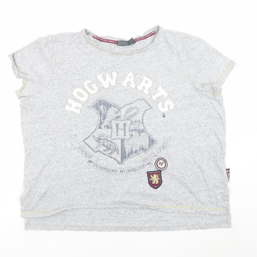Harry Potter Women's Grey Hogwarts Nightshirt XL Cotton Blend T-Shirt Style