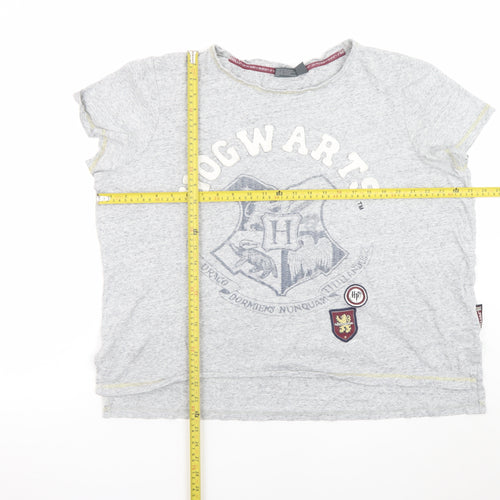 Harry Potter Women's Grey Hogwarts Nightshirt XL Cotton Blend T-Shirt Style