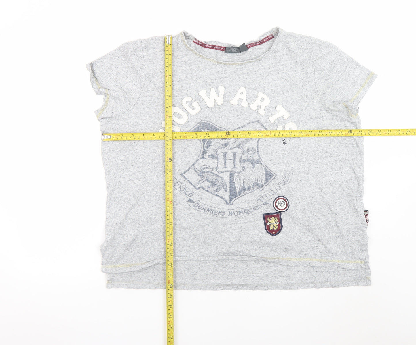 Harry Potter Women's Grey Hogwarts Nightshirt XL Cotton Blend T-Shirt Style