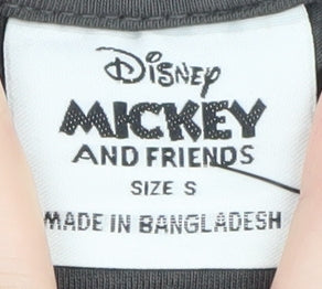 Disney Women's Black Mickey Mouse Short Sleeve Cotton T-Shirt Size S