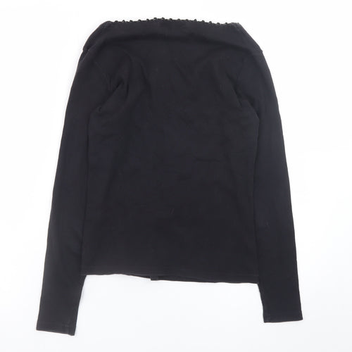 Monsoon Women Black Long Sleeve Cotton Jersey Top Size 12
