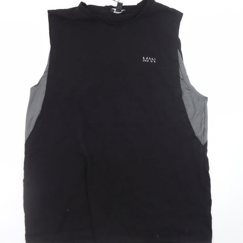 MAN Active Mens Black Sleeveless Muscle T-Shirt XXL