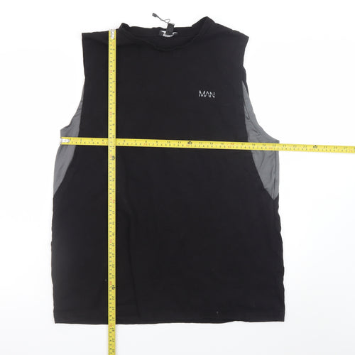 MAN Active Mens Black Sleeveless Muscle T-Shirt XXL