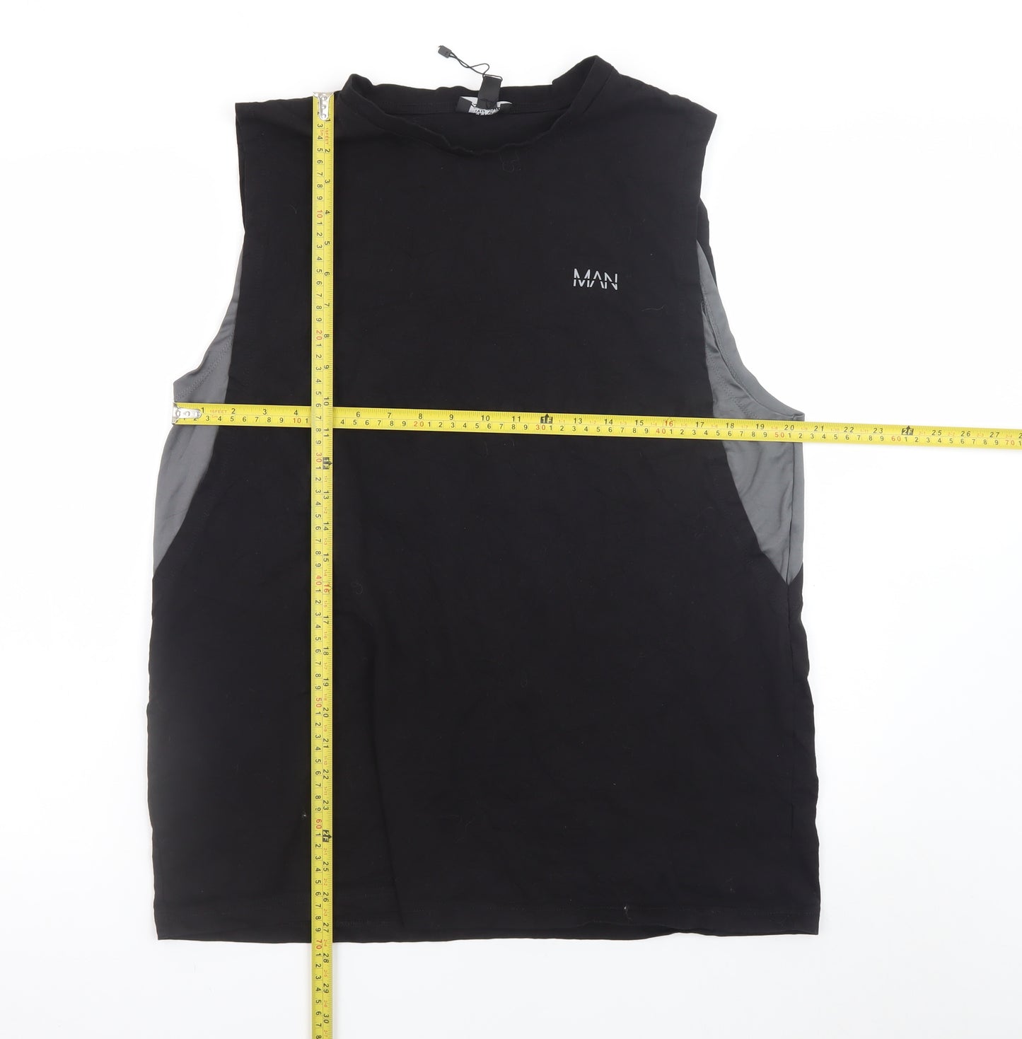 MAN Active Mens Black Sleeveless Muscle T-Shirt XXL