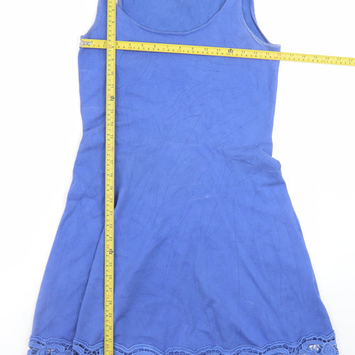 Jigsaw Blue Cotton Blend Sleeveless Tank Dress Women M