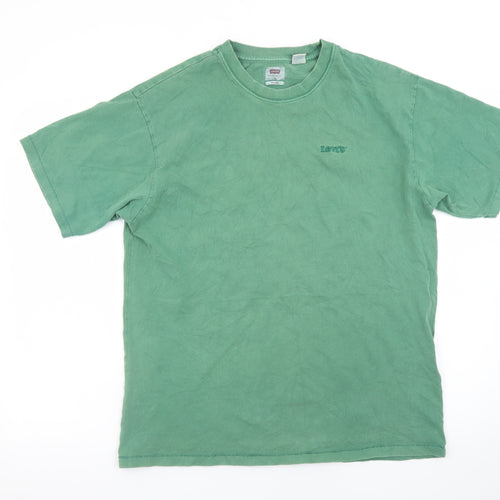 Levi's Men's Green Relaxed Fit Cotton Crew Neck T-Shirt M