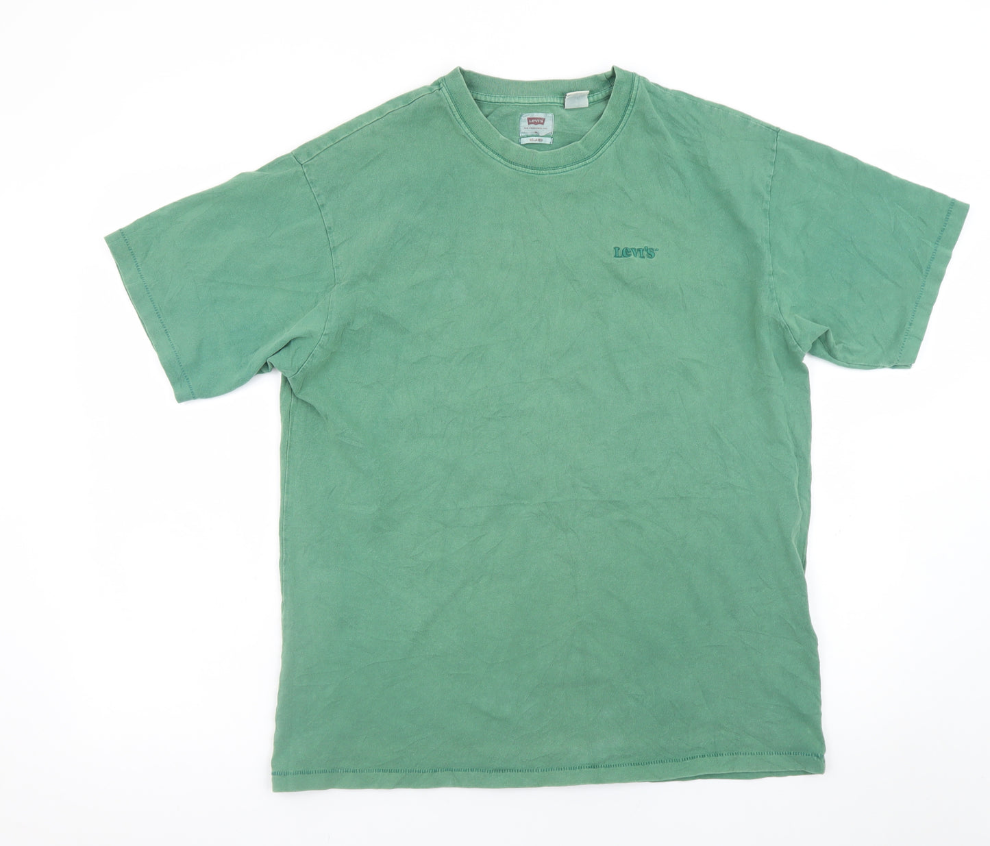Levi's Men's Green Relaxed Fit Cotton Crew Neck T-Shirt M