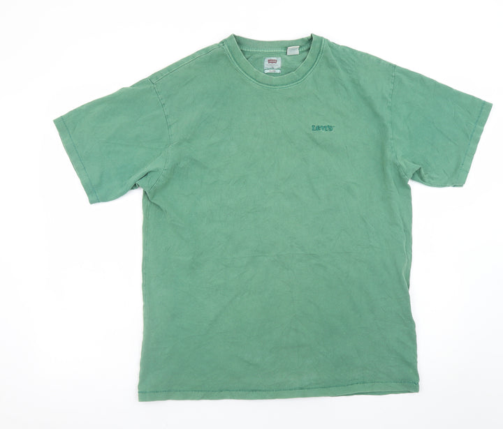 Levi's Men's Green Relaxed Fit Cotton Crew Neck T-Shirt M
