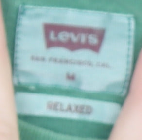 Levi's Men's Green Relaxed Fit Cotton Crew Neck T-Shirt M