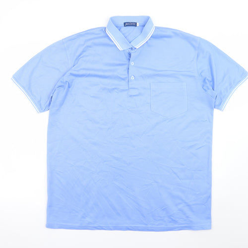 Guv’nors Men Blue XL Polo Shirt Cotton Blend Casual Top