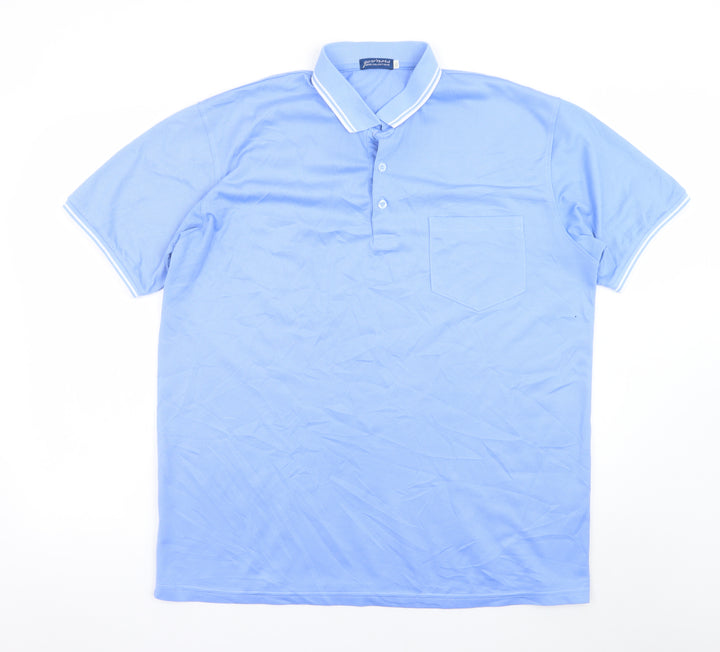 Guv’nors Men Blue XL Polo Shirt Cotton Blend Casual Top