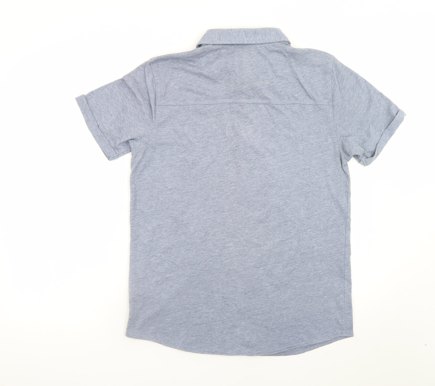 Easy Men's Blue Short Sleeve Button-Up Casual Shirt M