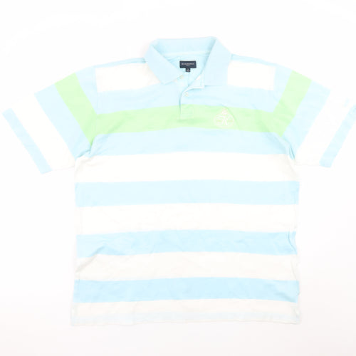 Burberry Golf Men's Multicoloured Striped Polo Shirt Size L