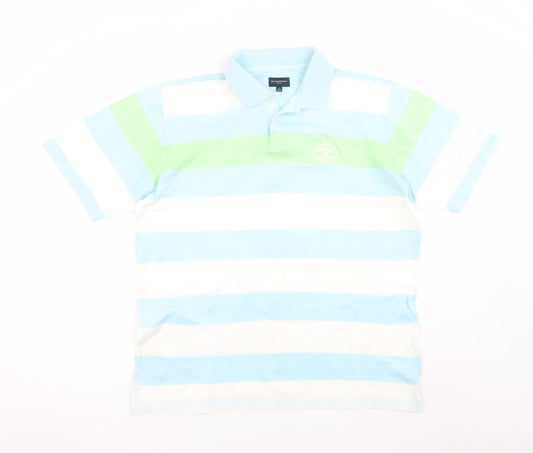 Burberry Golf Men's Multicoloured Striped Polo Shirt Size L