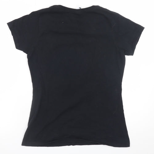Port & Company Womens Black Owlbear V-Neck Cotton T-Shirt S