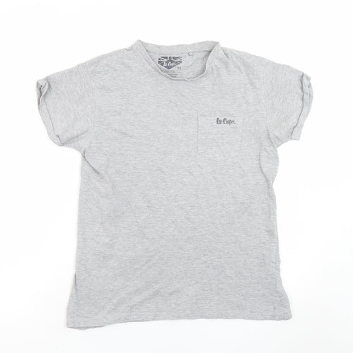Lee Cooper Men's Grey Relaxed Fit Short Sleeve Crew Neck T-Shirt Size M