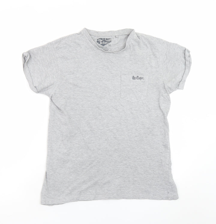 Lee Cooper Men's Grey Relaxed Fit Short Sleeve Crew Neck T-Shirt Size M