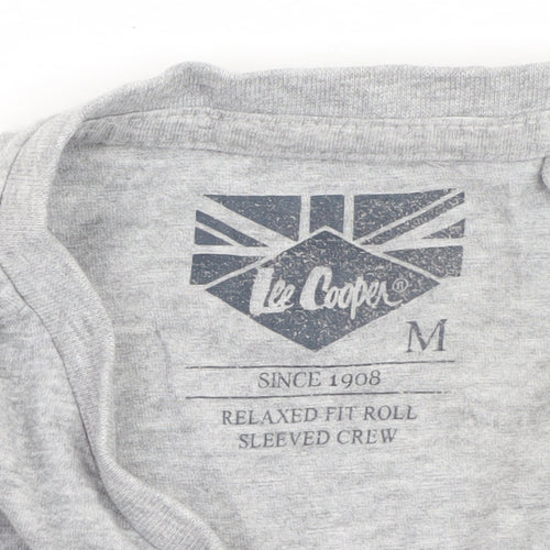 Lee Cooper Men's Grey Relaxed Fit Short Sleeve Crew Neck T-Shirt Size M