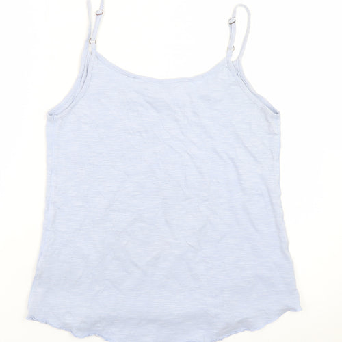 Fatface Women's Blue Cotton Ruffle Camisole Tank Top Size 10