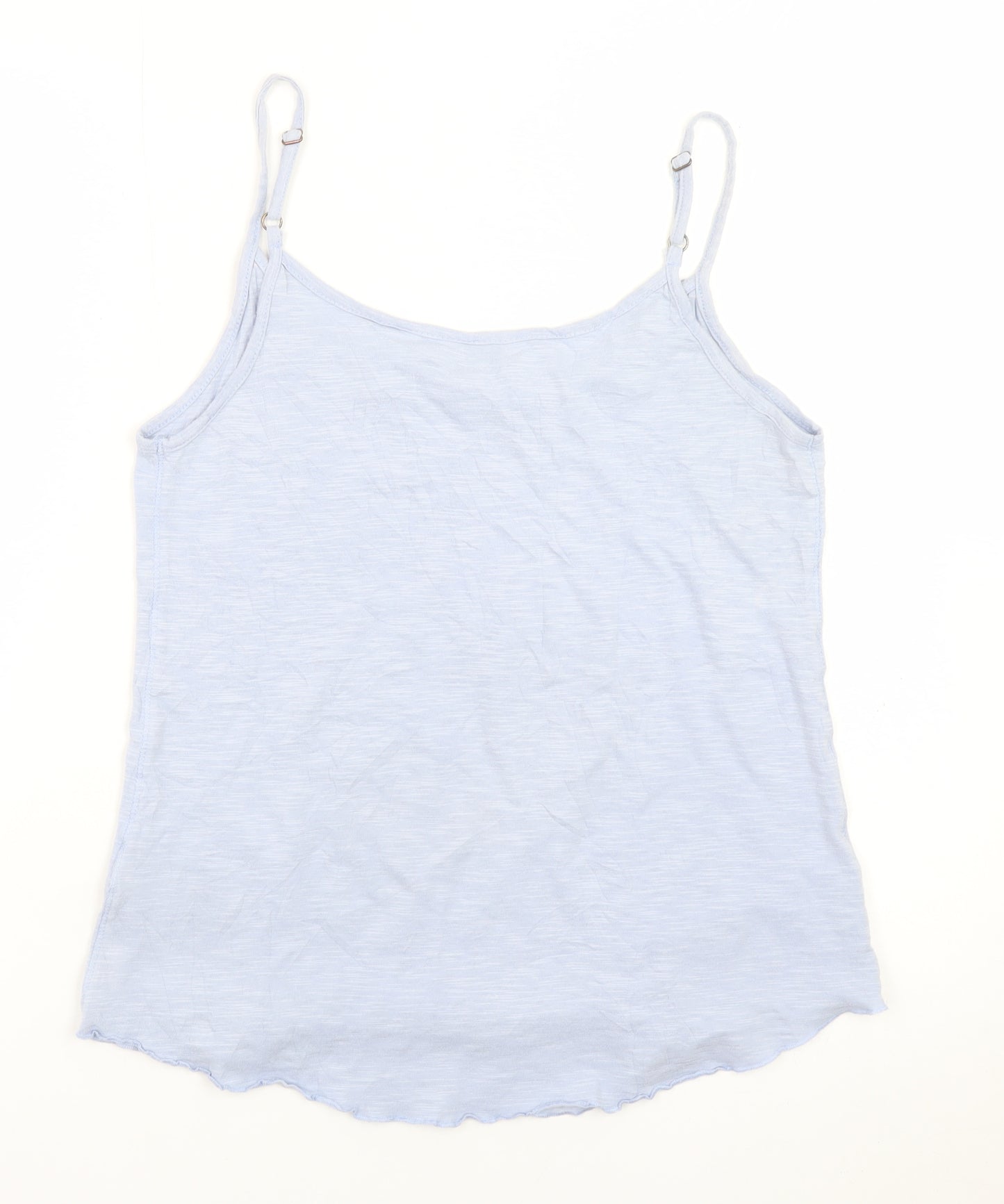Fatface Women's Blue Cotton Ruffle Camisole Tank Top Size 10