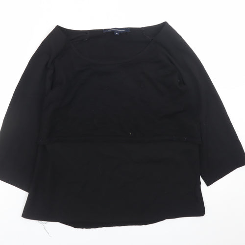French Connection Women's Black 3/4 Sleeve Basic Blouse M