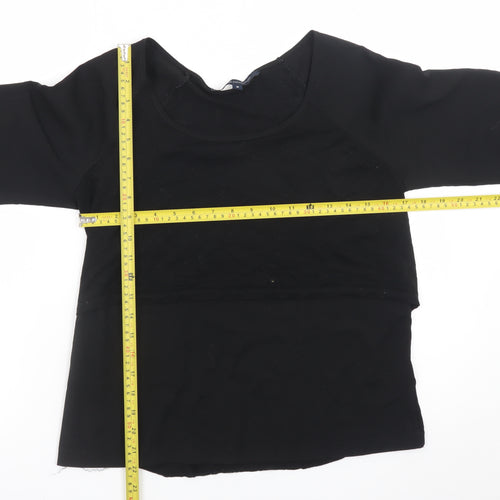French Connection Women's Black 3/4 Sleeve Basic Blouse M