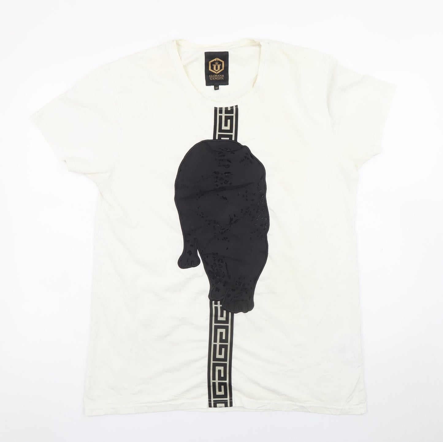 Glorious Gangsta Men's White Short Sleeve Graphic Print T-Shirt Size M