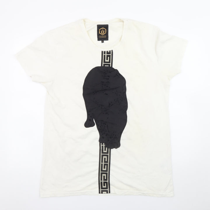 Glorious Gangsta Men's White Short Sleeve Graphic Print T-Shirt Size M