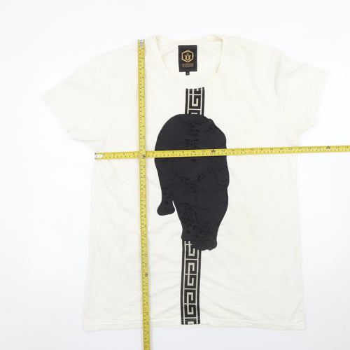 Glorious Gangsta Men's White Short Sleeve Graphic Print T-Shirt Size M
