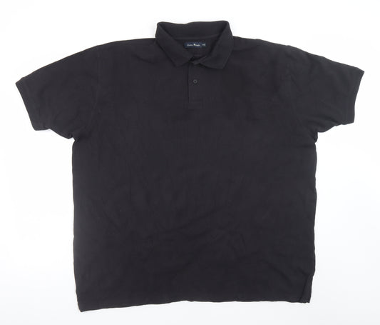 James Pringle Men's Black 2XL Short Sleeve Cotton Polo Shirt