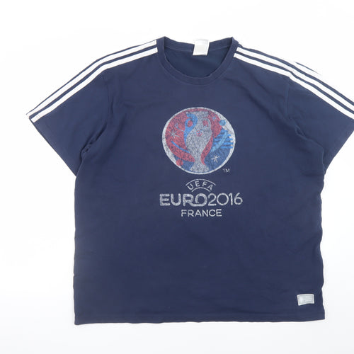 Adidas Men's Navy UEFA Euro 2016 Climalite Short Sleeve T-Shirt XL