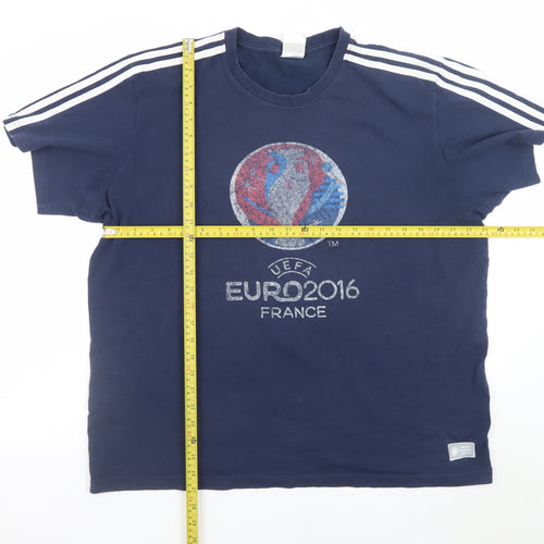 Adidas Men's Navy UEFA Euro 2016 Climalite Short Sleeve T-Shirt XL