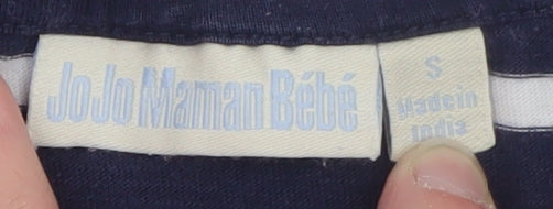 JoJo Maman Bébé Women’s Blue Striped Cotton T-Shirt Size S