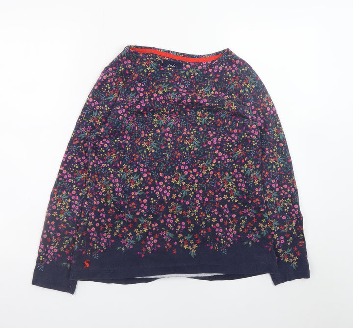Joules Womens Multicoloured Floral Cotton Long Sleeve Top UK 12