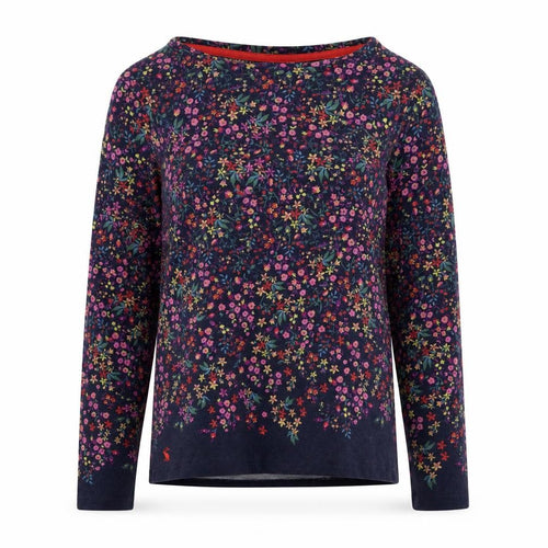 Joules Womens Multicoloured Floral Cotton Long Sleeve Top UK 12
