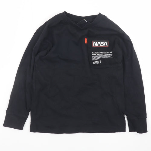 Next Boys Black NASA Long Sleeve T-Shirt 6 Years Cotton Graphic Top