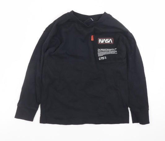 Next Boys Black NASA Long Sleeve T-Shirt 6 Years Cotton Graphic Top