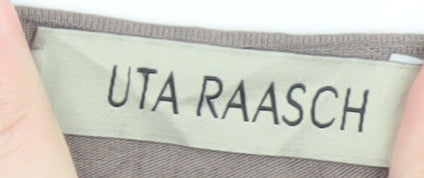 Uta Raasch Women’s Brown Sequin Short Sleeve Viscose T-Shirt Size 14