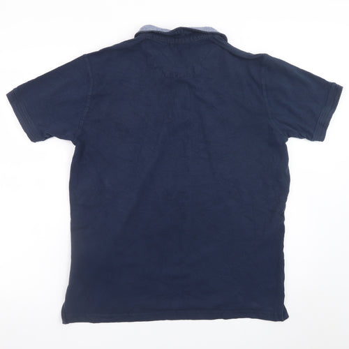 Pierre Cardin Men's Blue Cotton Short Sleeve Polo Shirt Size L