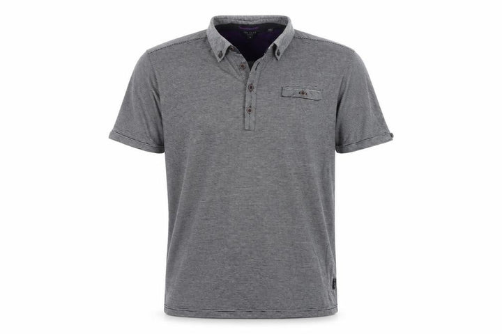 Ted Baker London Men's Grey Short Sleeve Polo Shirt Size XL Classic Cotton
