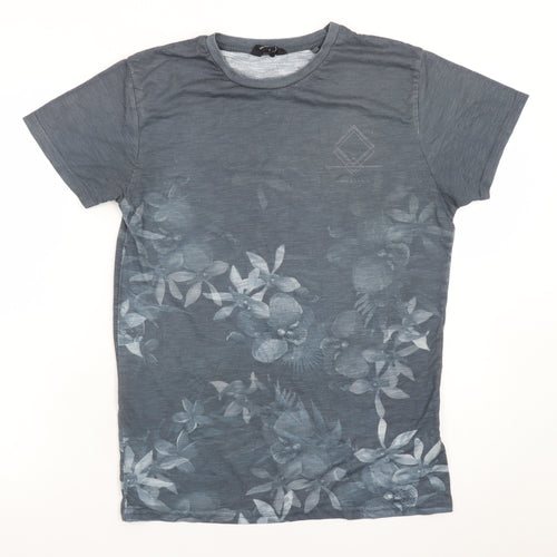 Cedarwood State Men's Grey Floral Cotton Short Sleeve T-Shirt M