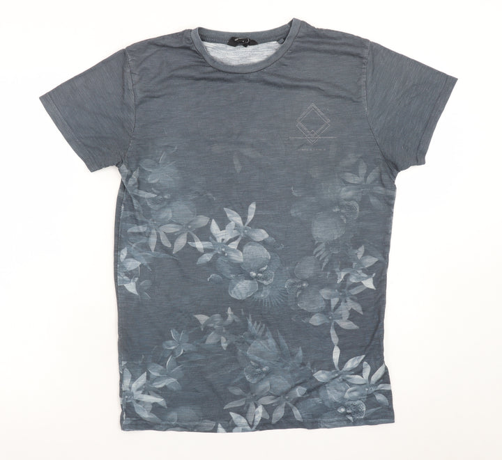 Cedarwood State Men's Grey Floral Cotton Short Sleeve T-Shirt M