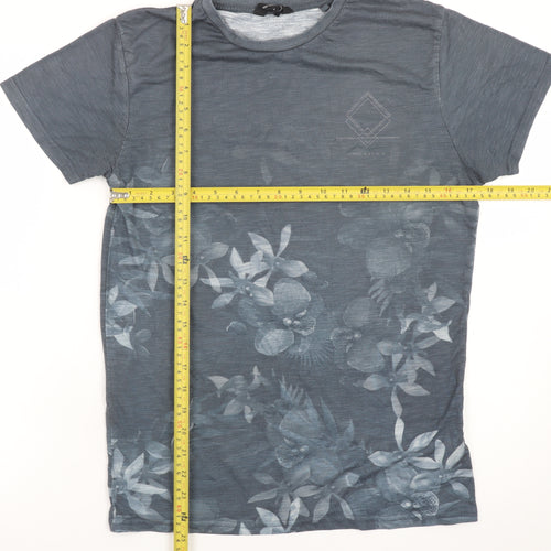 Cedarwood State Men's Grey Floral Cotton Short Sleeve T-Shirt M