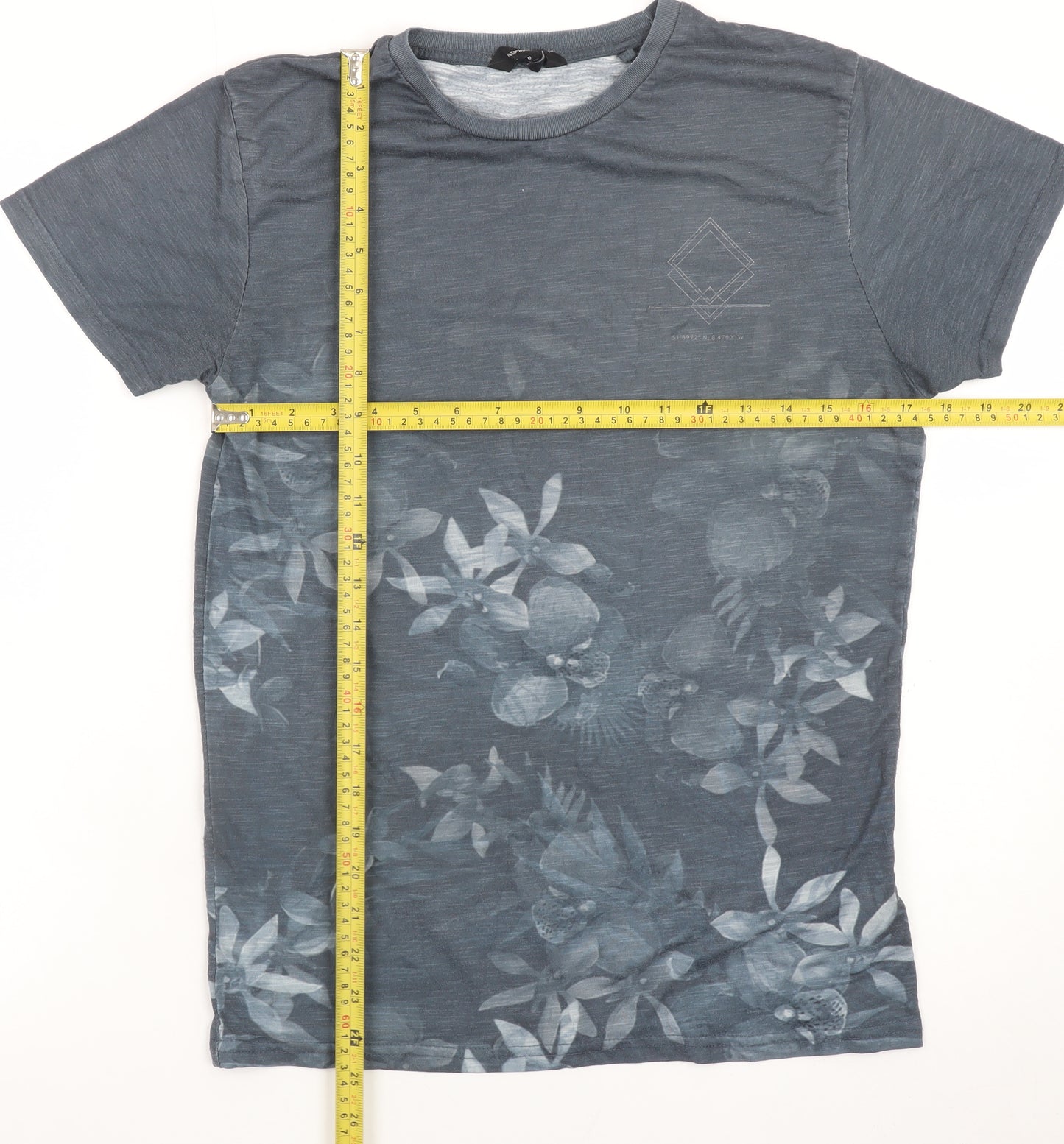 Cedarwood State Men's Grey Floral Cotton Short Sleeve T-Shirt M