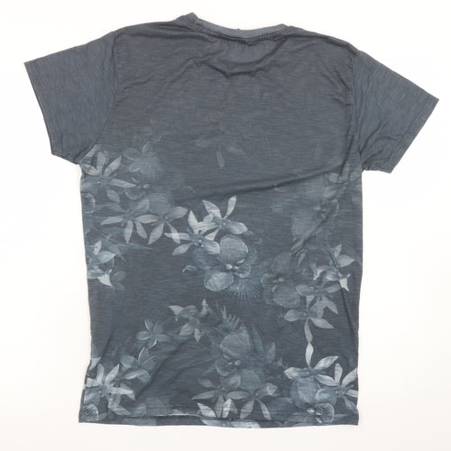 Cedarwood State Men's Grey Floral Cotton Short Sleeve T-Shirt M