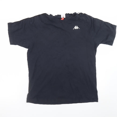 Kappa Mens Black Large Short Sleeve Crew Neck Logo T-Shirt