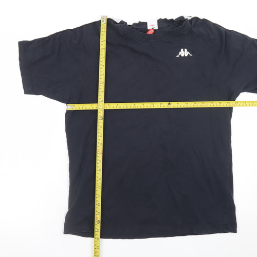 Kappa Mens Black Large Short Sleeve Crew Neck Logo T-Shirt