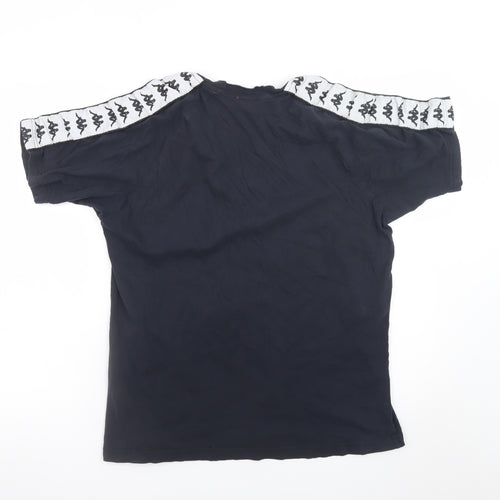 Kappa Mens Black Large Short Sleeve Crew Neck Logo T-Shirt